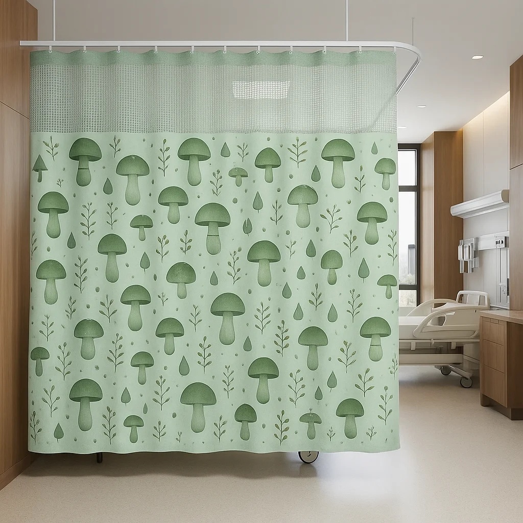 Watercolor Botanical Mushroom Pediatric Privacy Curtain
