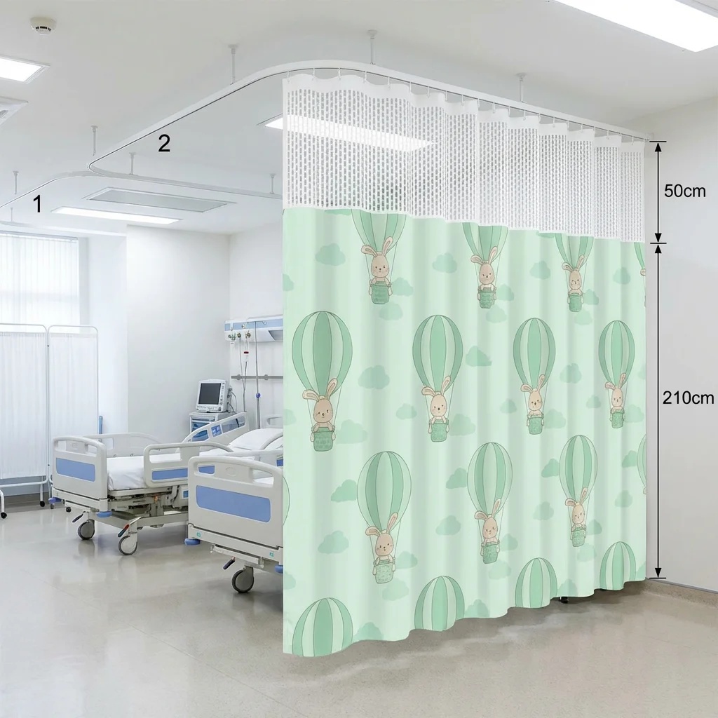 Antibacterial Printed Hospital Privacy Curtain