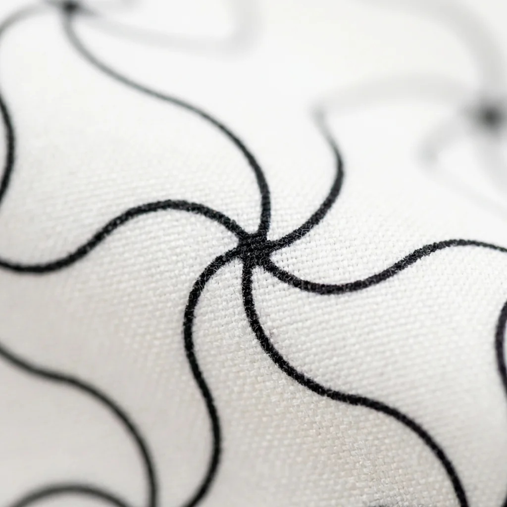 Minimalist Black & White Geometric Line Medical Privacy Curtain