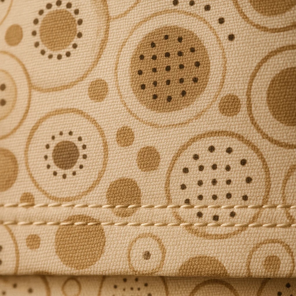 Warm Neutral Concentric Circles Hospital Privacy Curtain