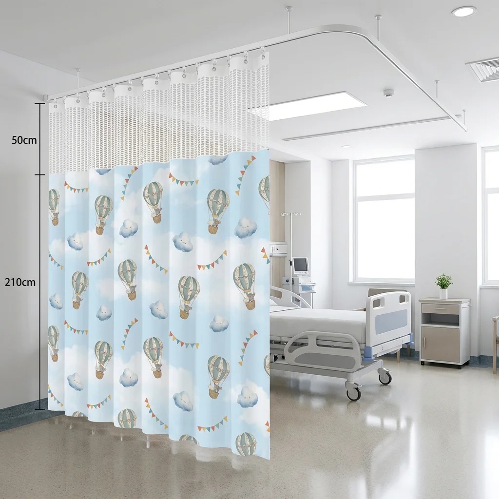 Antibacterial Printed Hospital Privacy Curtain