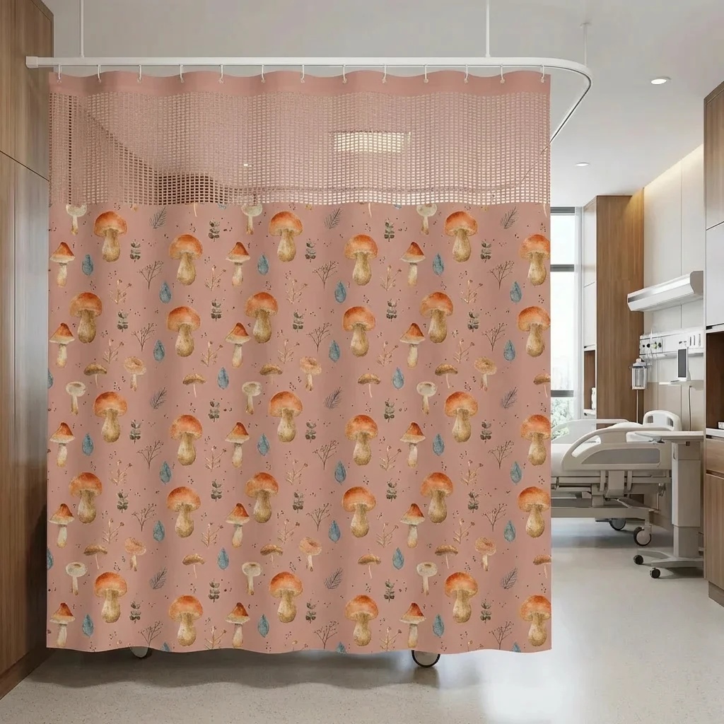 Watercolor Botanical Mushroom Pediatric Privacy Curtain