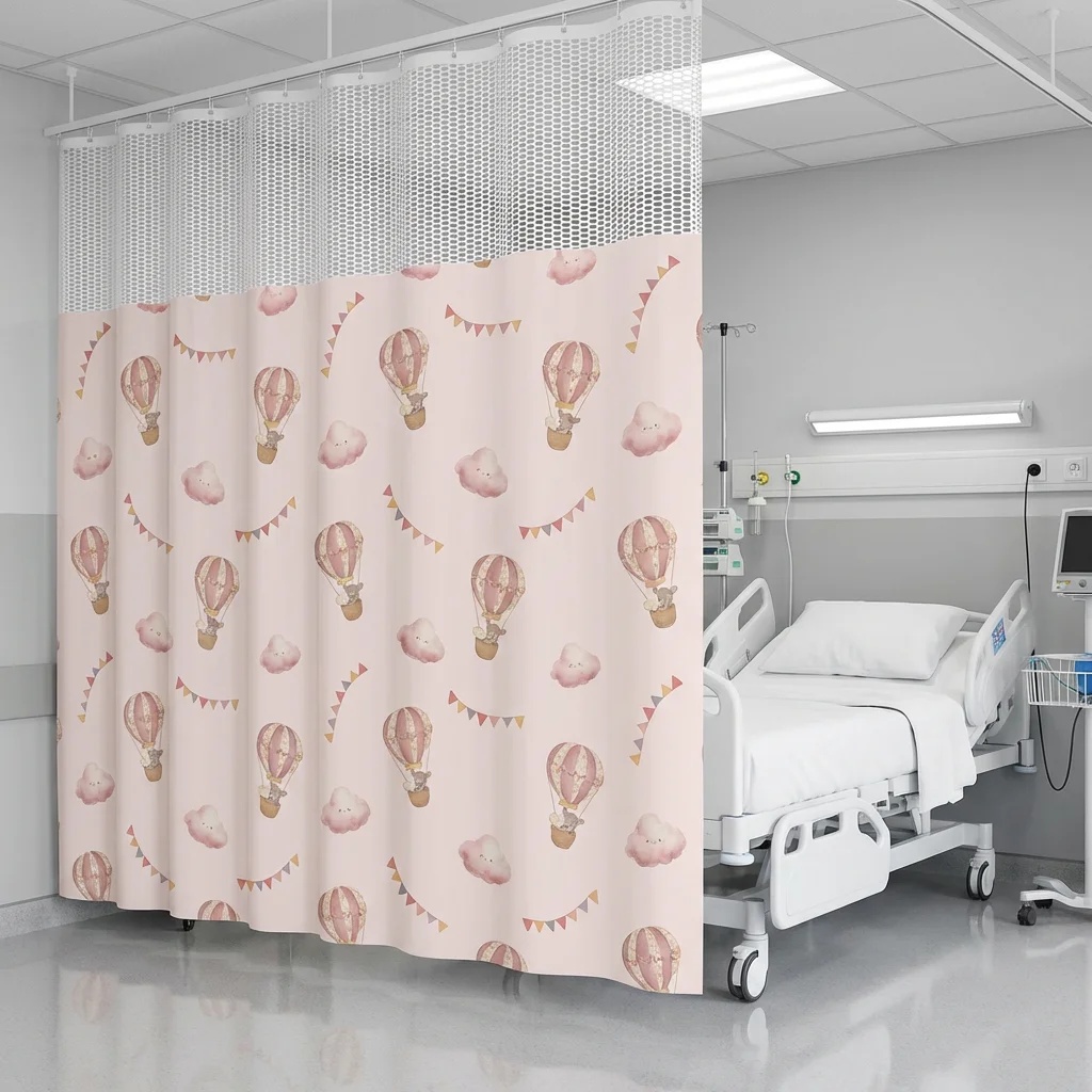 Antibacterial Printed Hospital Privacy Curtain