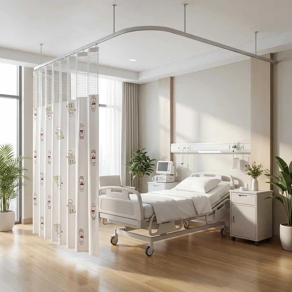 Pediatric Hospital Cubicle Curtain with Mesh Top