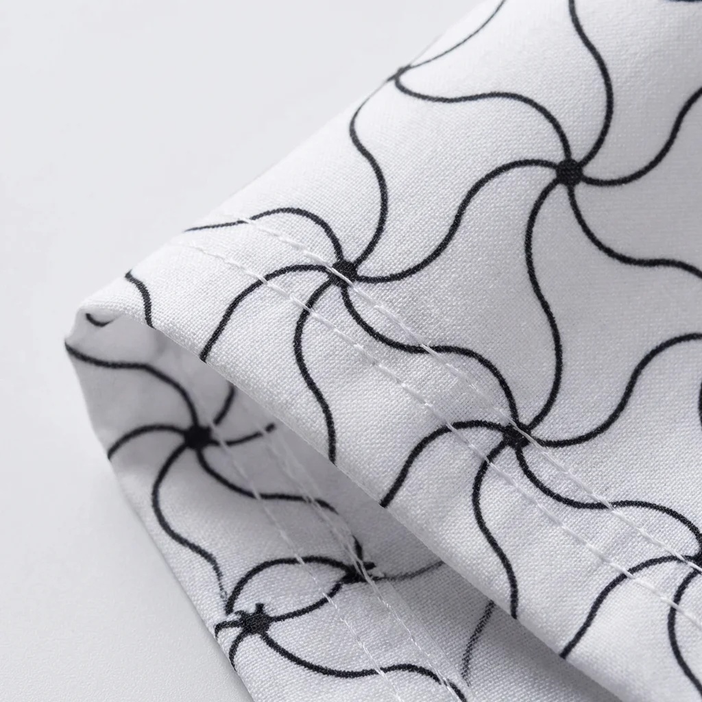 Minimalist Black & White Geometric Line Medical Privacy Curtain