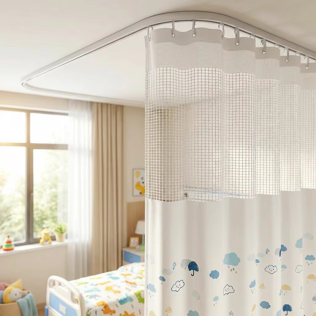 Pediatric Hospital Privacy Curtain with Umbrella Print