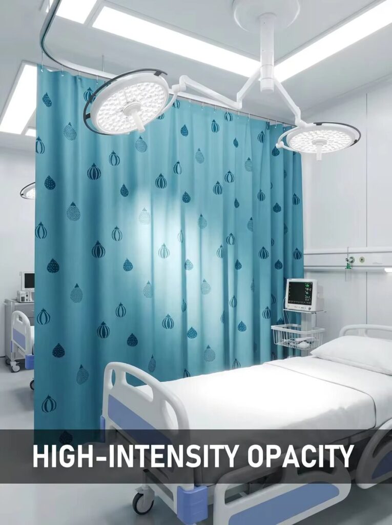 Aqua Blue Flame-Retardant Hospital Privacy Curtain