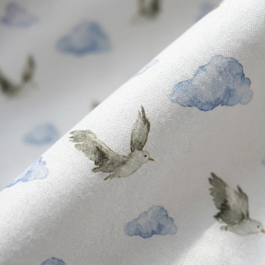 Flying Birds & Clouds Pediatric Hospital Privacy Curtain