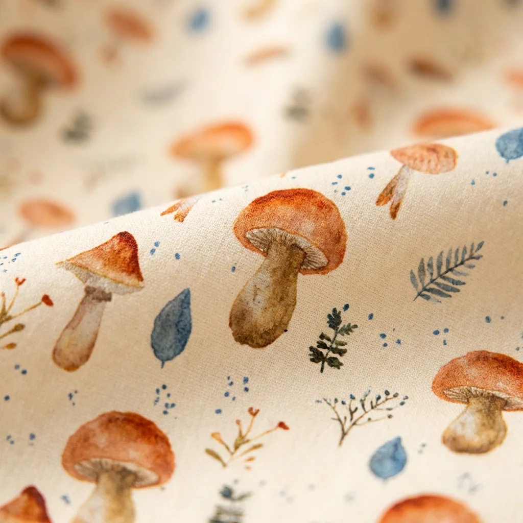 Watercolor Botanical Mushroom Pediatric Privacy Curtain
