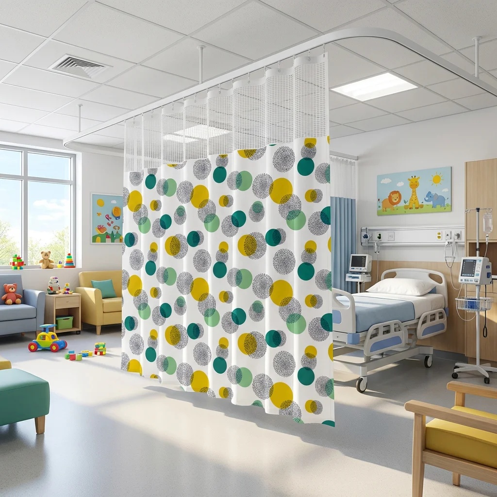 Playful Polka Dot & Concentric Circle Hospital Privacy Curtain