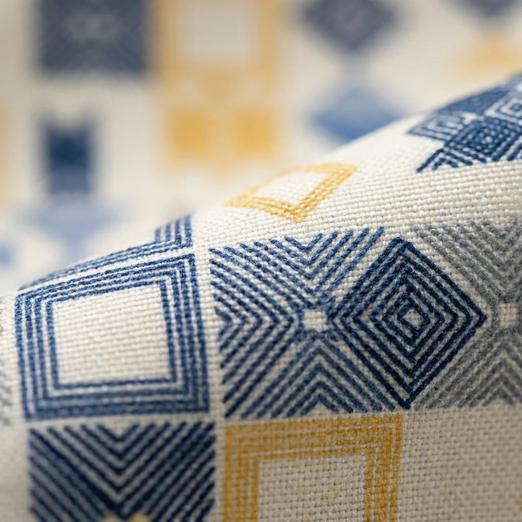Nordic Geometric Mosaic Hospital Privacy Curtain