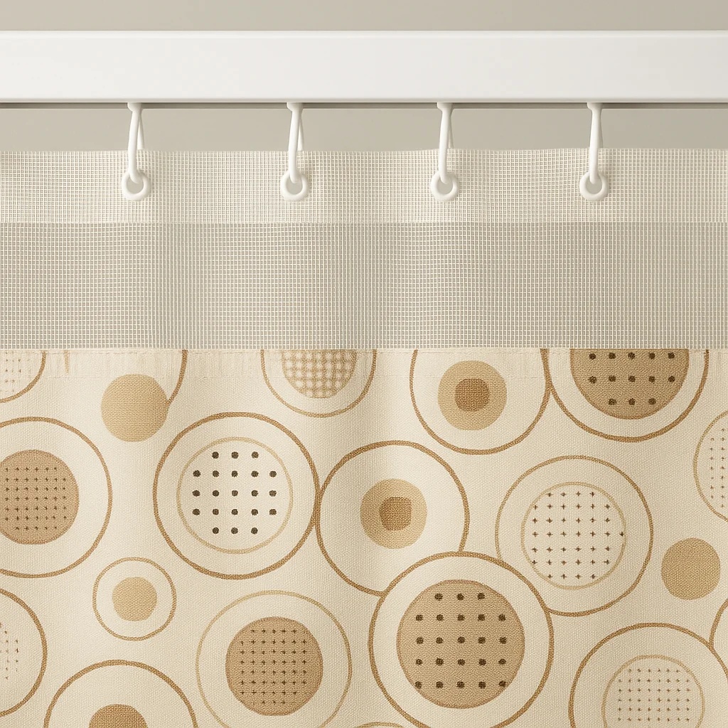 Warm Neutral Concentric Circles Hospital Privacy Curtain