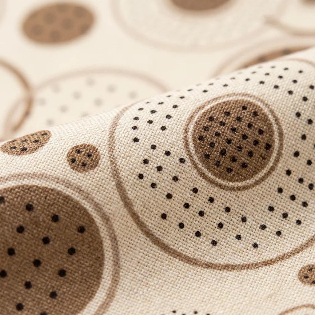 Warm Neutral Concentric Circles Hospital Privacy Curtain