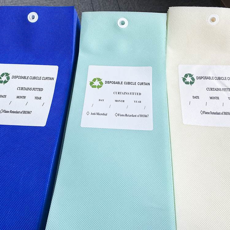 Flame Retardant Disposable Hospital Curtains with Mesh Top