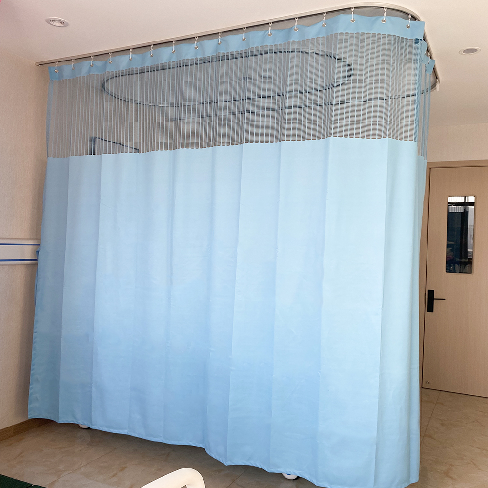 Solid Blue Hospital Ward Cubicle Curtains