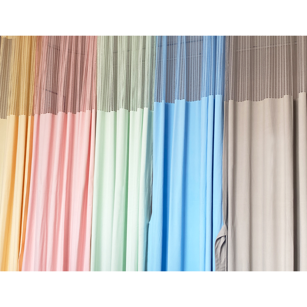 Multi-Color Hospital Cubicle Partition Curtain with Mesh Header & Tieback