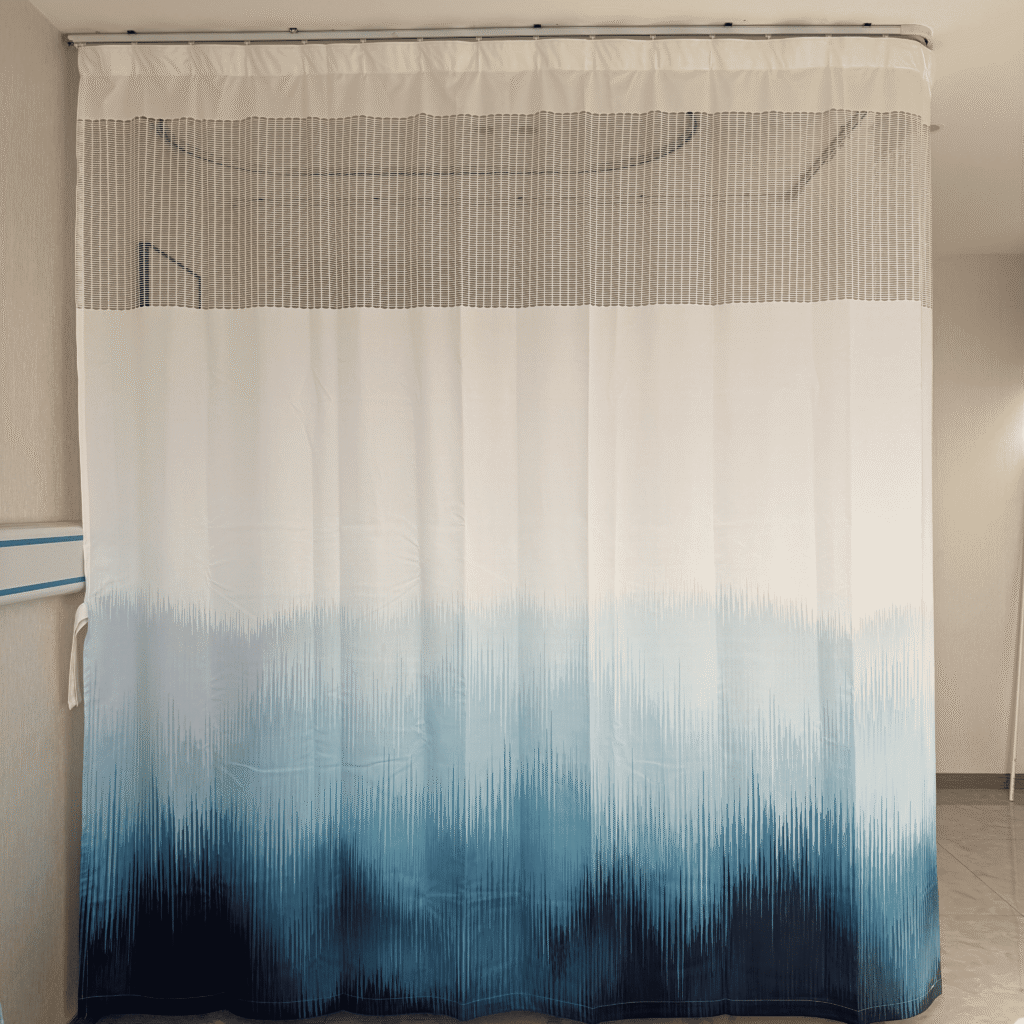 Double-Sided Ombre Printed Hospital Cubicle Curtains with Integrated Mesh
